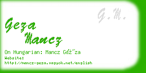 geza mancz business card